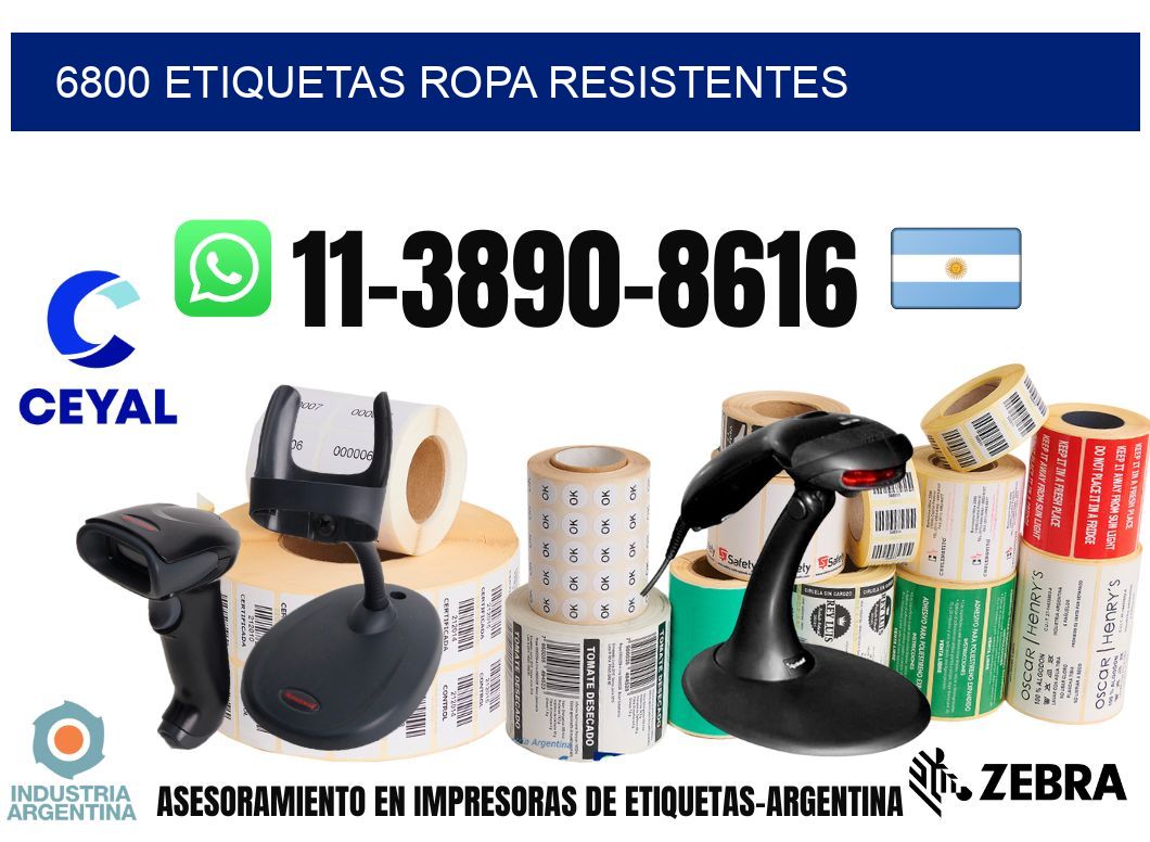6800 Etiquetas ropa resistentes