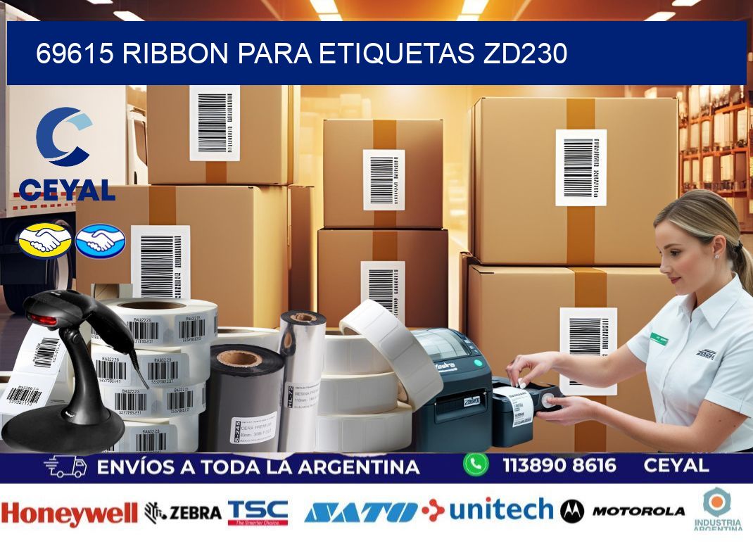 69615 ribbon para etiquetas zd230