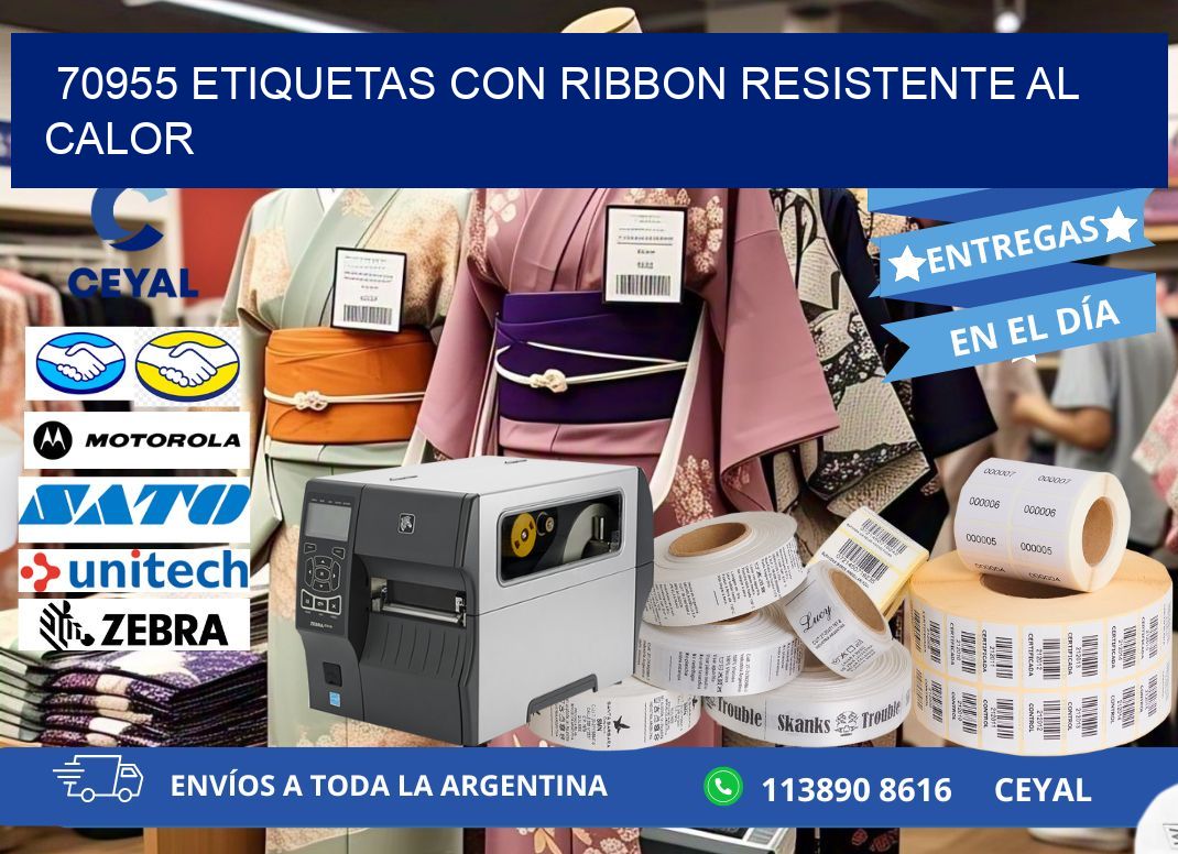 70955 etiquetas con ribbon resistente al calor