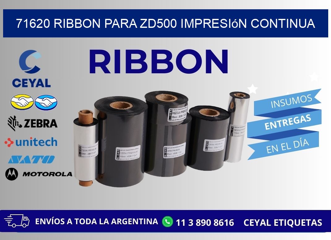 71620 ribbon para zd500 impresión continua