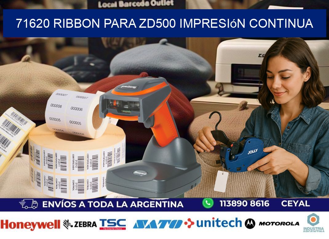 71620 ribbon para zd500 impresión continua