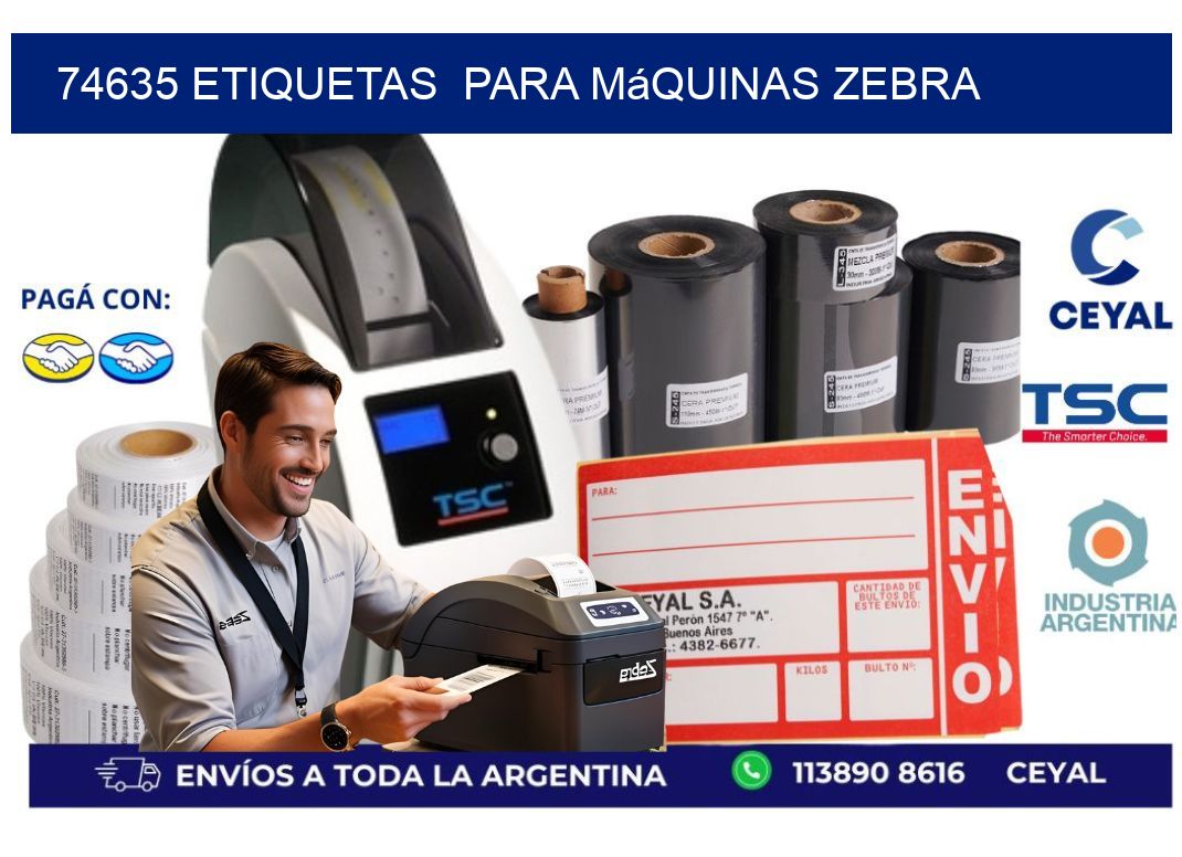 74635 etiquetas para máquinas Zebra