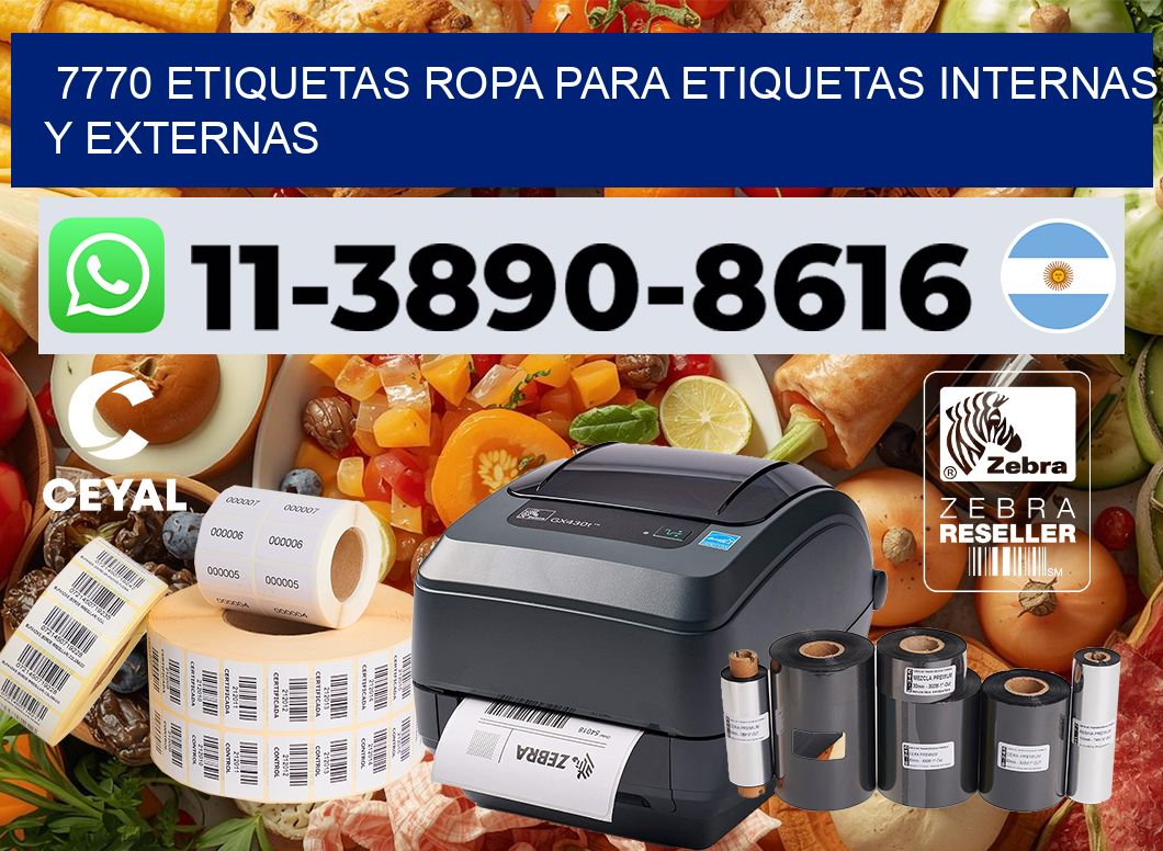 7770 Etiquetas ropa para etiquetas internas y externas
