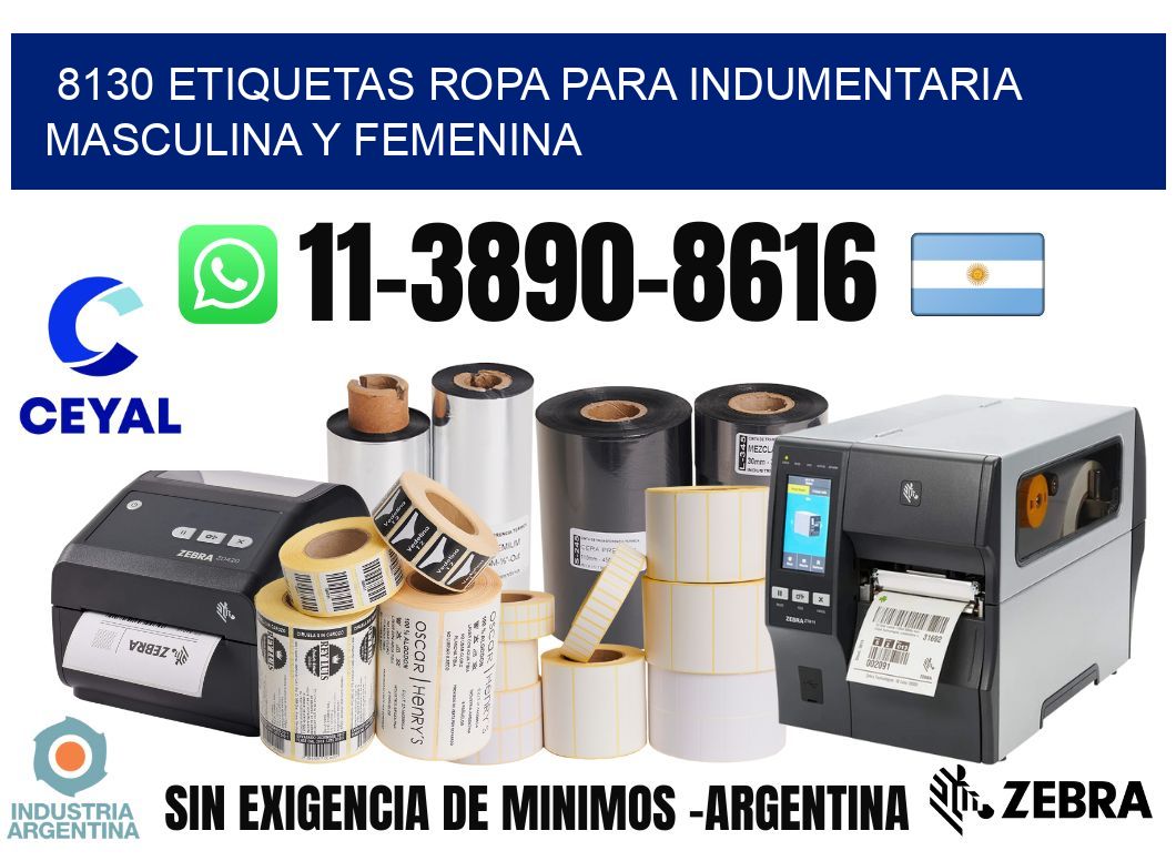 8130 Etiquetas ropa para indumentaria masculina y femenina