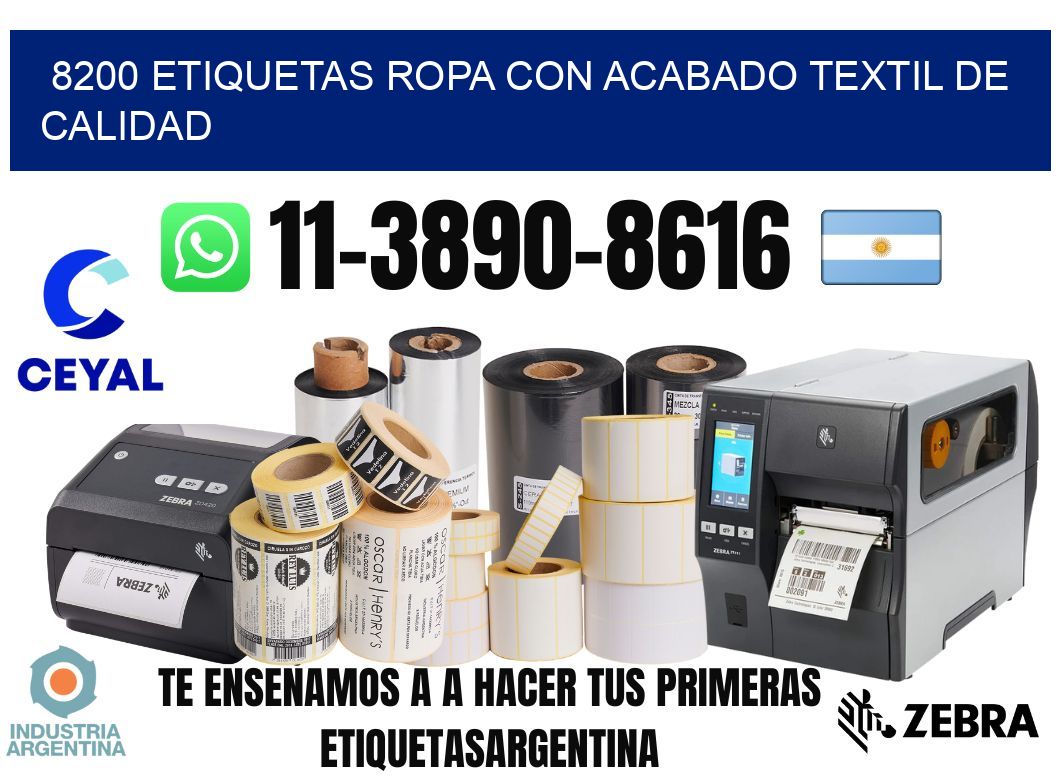 8200 Etiquetas ropa con acabado textil de calidad