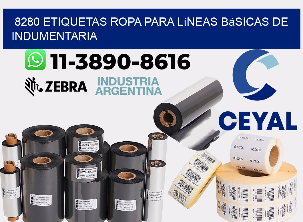 8280 Etiquetas ropa para líneas básicas de indumentaria