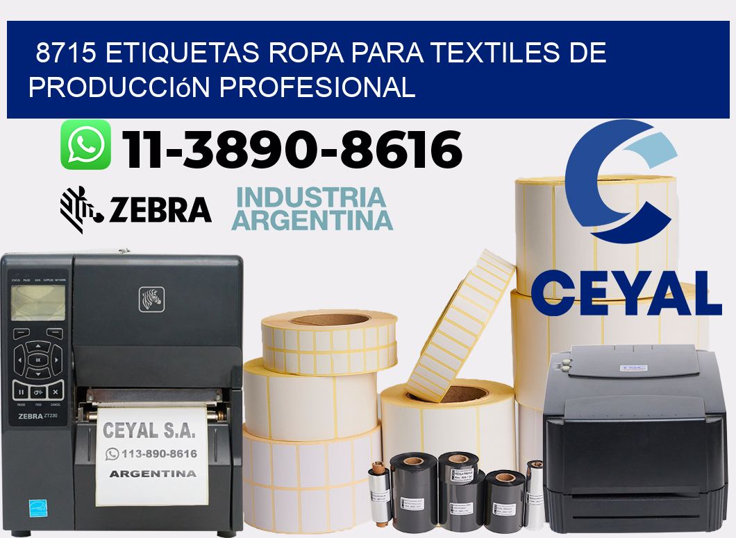 8715 Etiquetas ropa para textiles de producción profesional