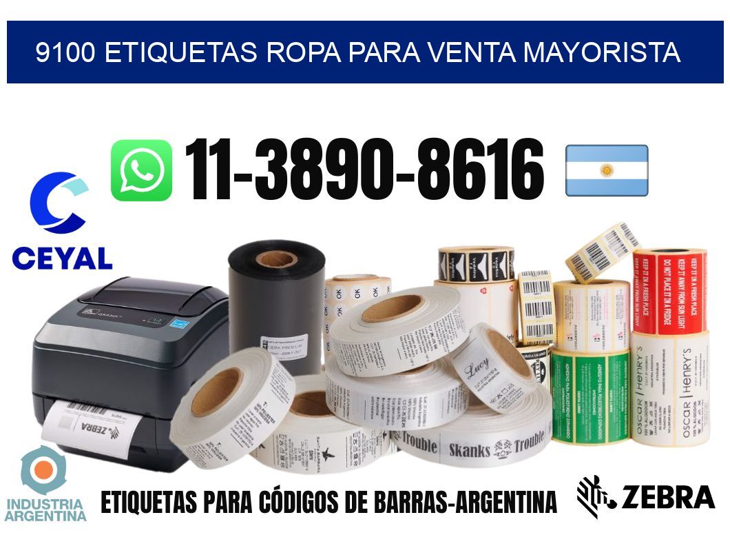 9100 Etiquetas ropa para venta mayorista