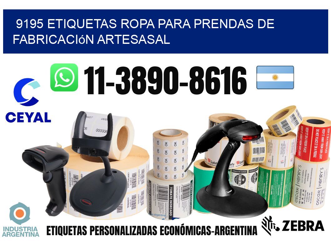 9195 Etiquetas ropa para prendas de fabricación artesasal