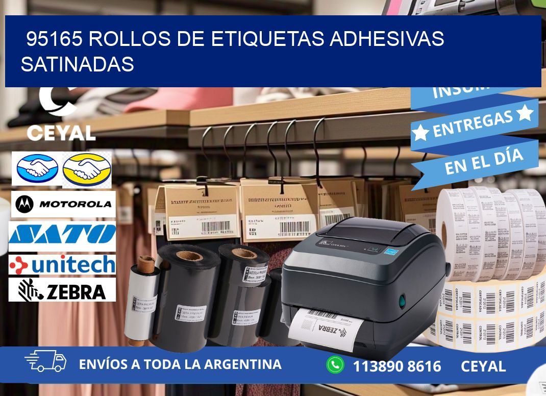 95165 rollos de etiquetas adhesivas satinadas