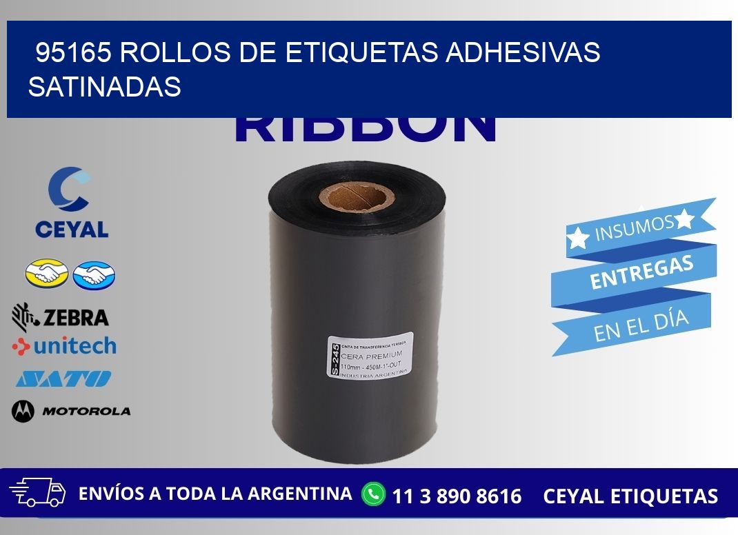 95165 rollos de etiquetas adhesivas satinadas