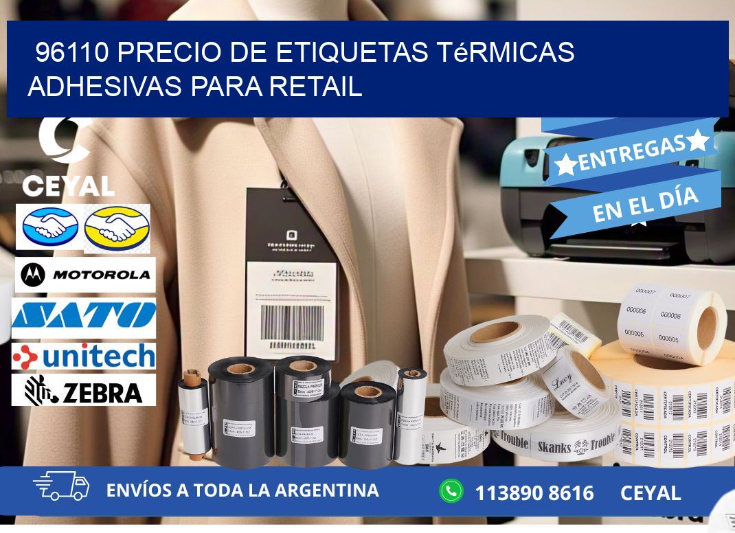 96110 precio de etiquetas térmicas adhesivas para retail