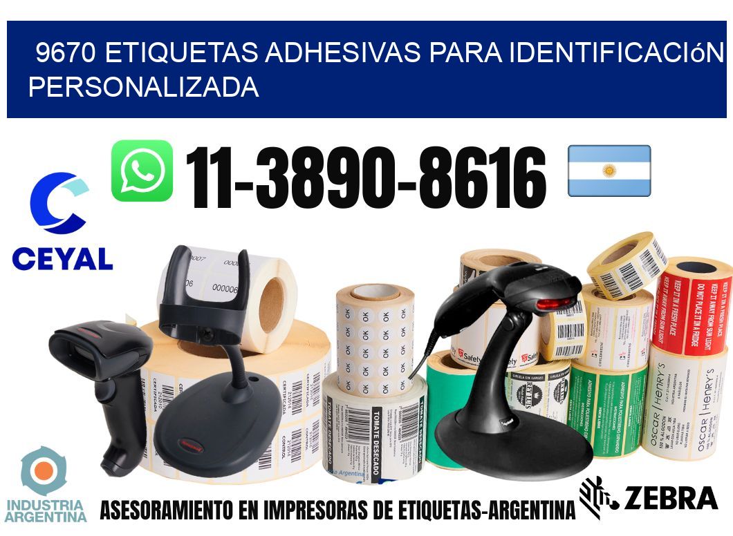 9670 Etiquetas adhesivas para identificación personalizada