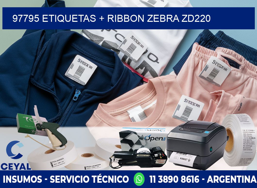 97795 etiquetas + ribbon zebra zd220