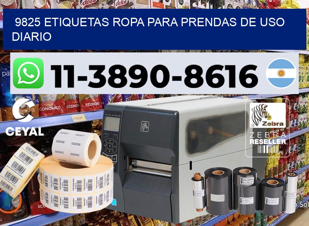9825 Etiquetas ropa para prendas de uso diario