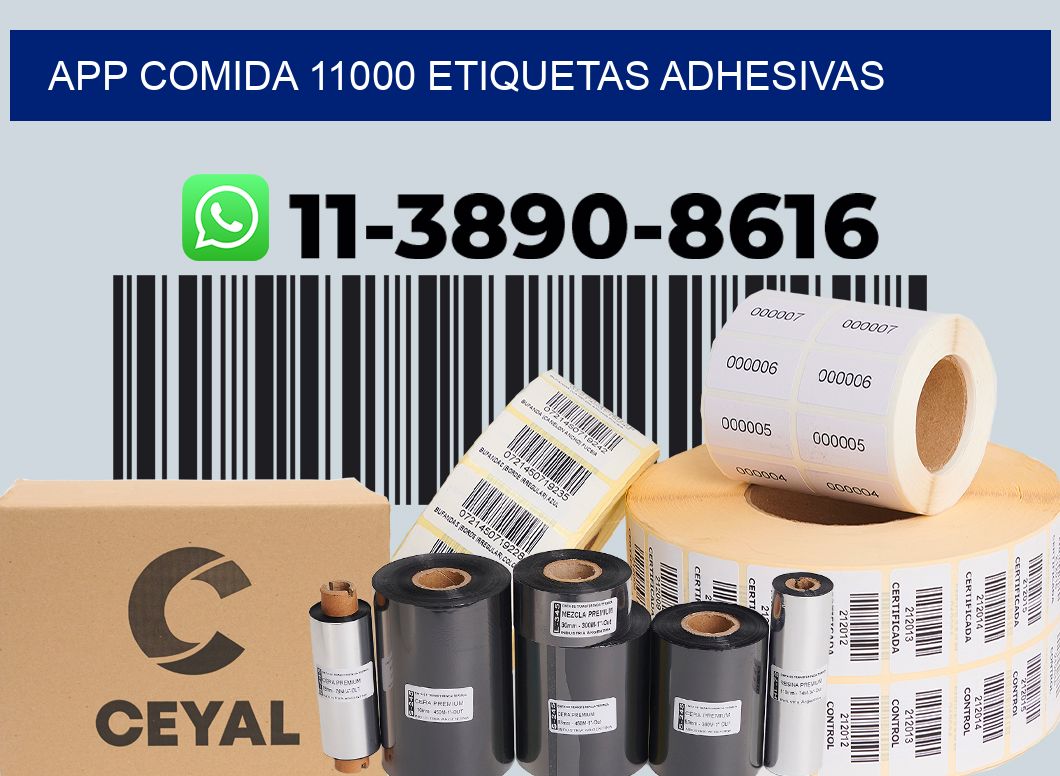 App comida 11000 etiquetas adhesivas
