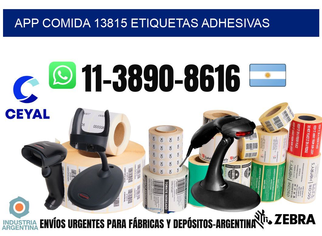 App comida 13815 etiquetas adhesivas