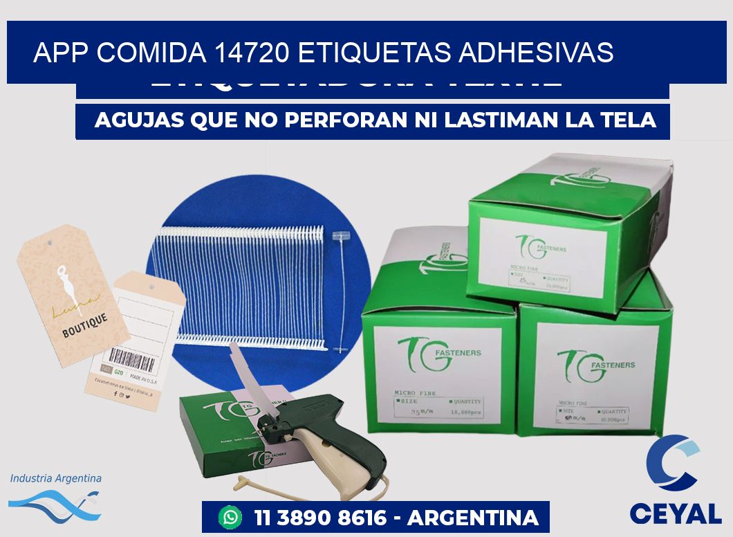 App comida 14720 etiquetas adhesivas