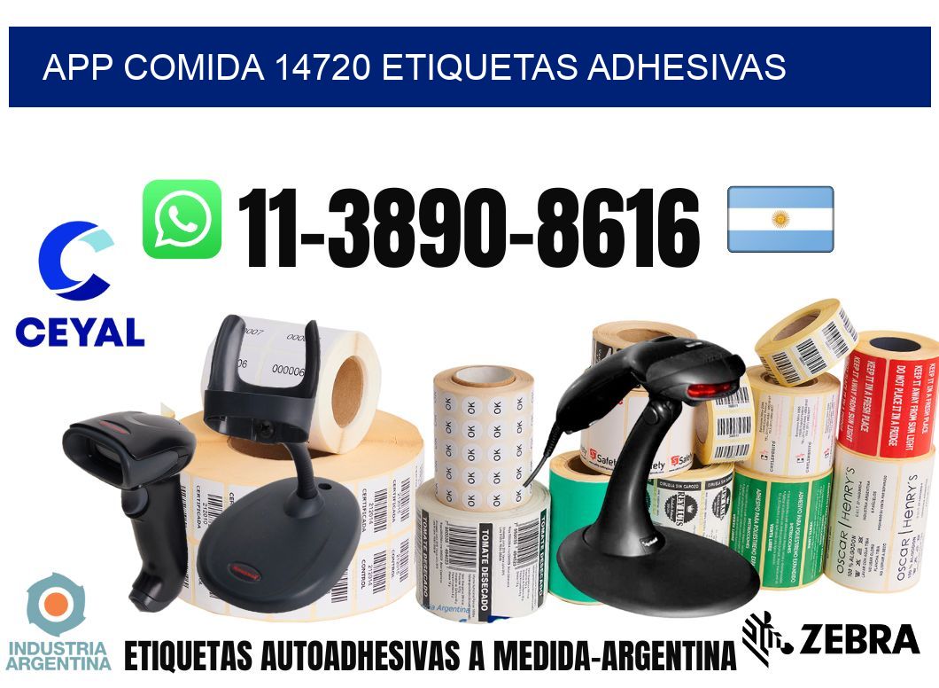 App comida 14720 etiquetas adhesivas