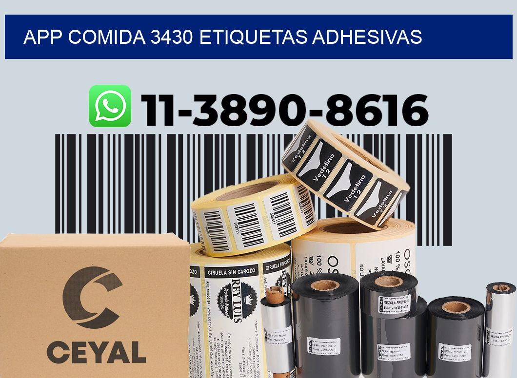 App comida 3430 etiquetas adhesivas