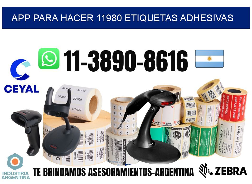 App para hacer 11980 etiquetas adhesivas