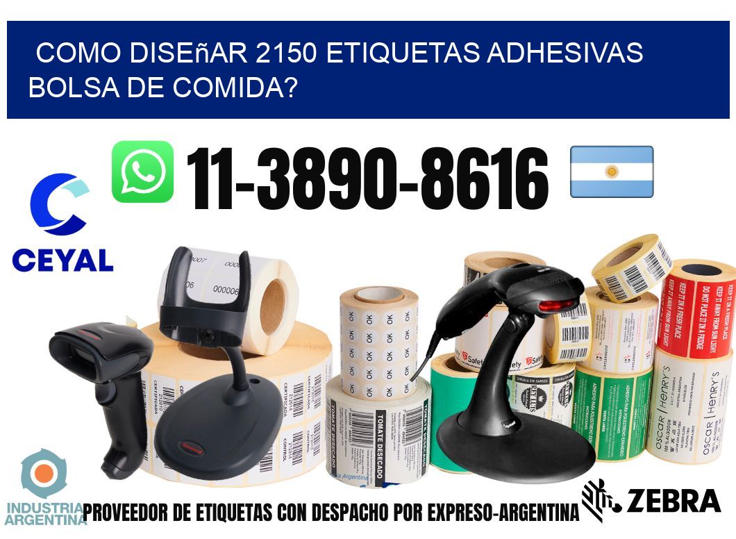 como diseñar 2150 etiquetas adhesivas bolsa de comida?
