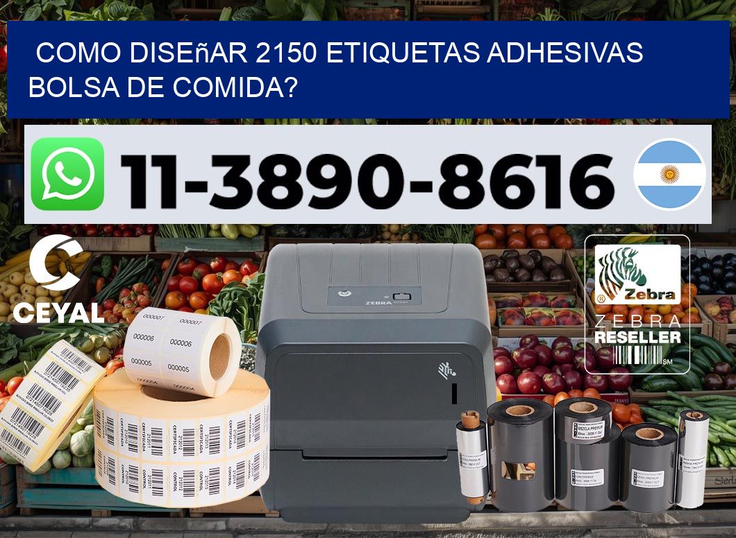 como diseñar 2150 etiquetas adhesivas bolsa de comida?