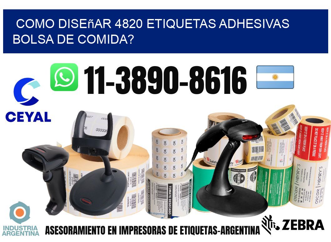 como diseñar 4820 etiquetas adhesivas bolsa de comida?