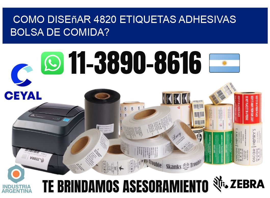 como diseñar 4820 etiquetas adhesivas bolsa de comida?