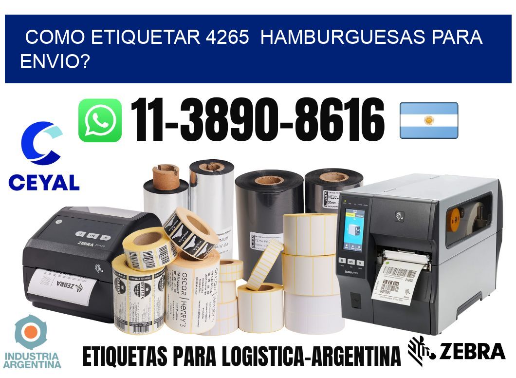 como etiquetar 4265  hamburguesas para envio?