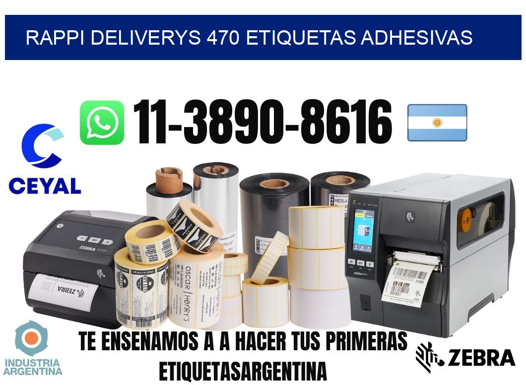 rappi deliverys 470 etiquetas adhesivas