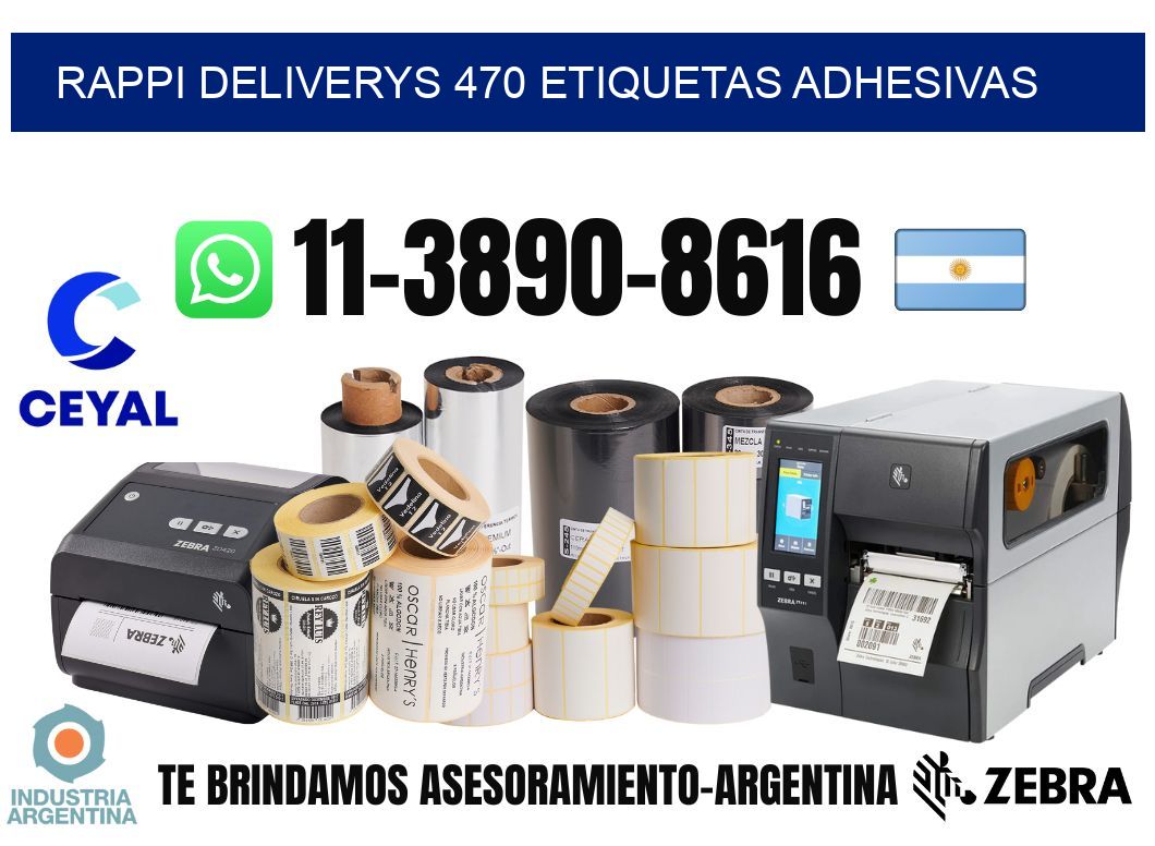 rappi deliverys 470 etiquetas adhesivas