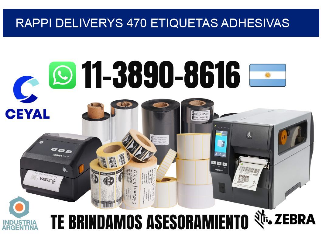 rappi deliverys 470 etiquetas adhesivas