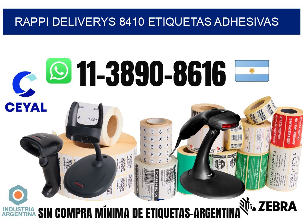 rappi deliverys 8410 etiquetas adhesivas