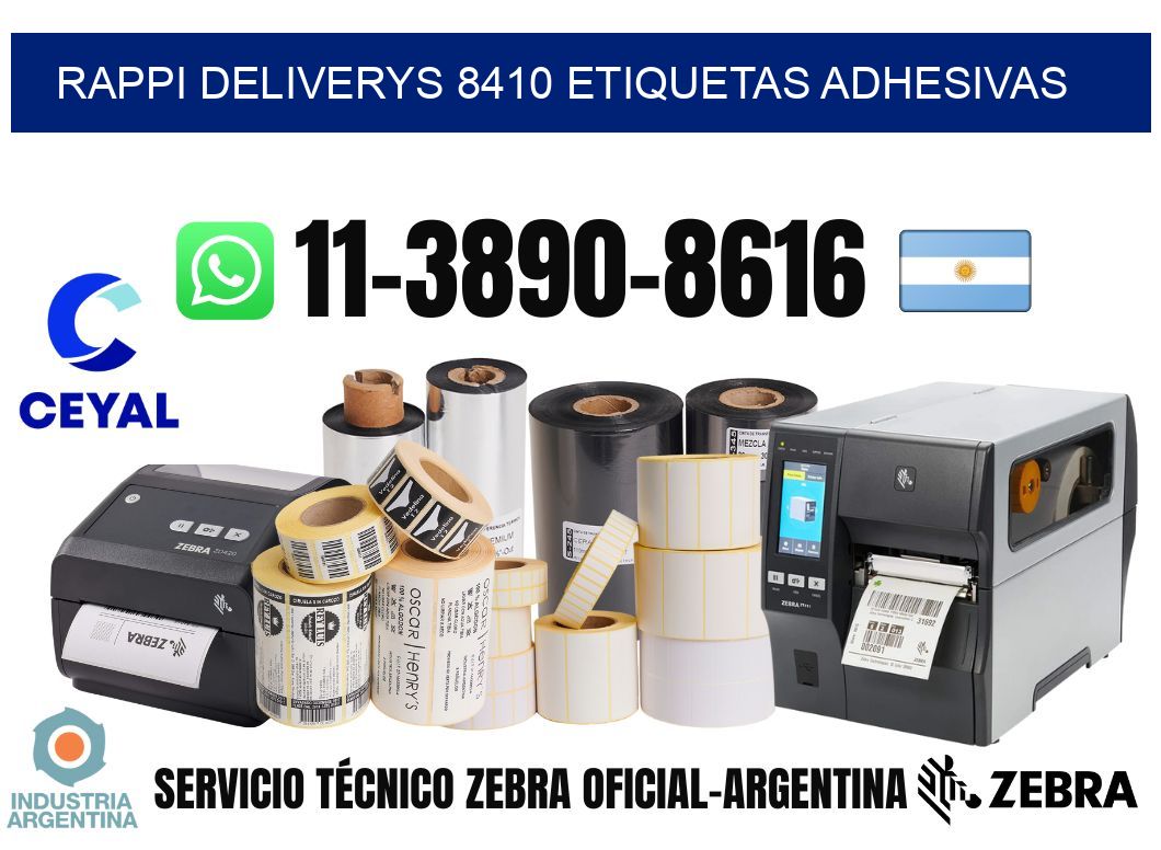 rappi deliverys 8410 etiquetas adhesivas