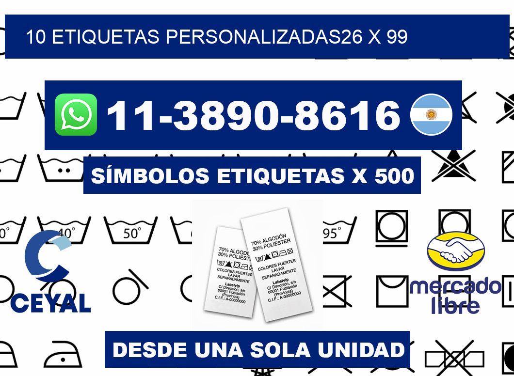 10 ETIQUETAS PERSONALIZADAS26 x 99