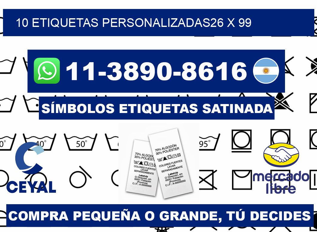 10 ETIQUETAS PERSONALIZADAS26 x 99