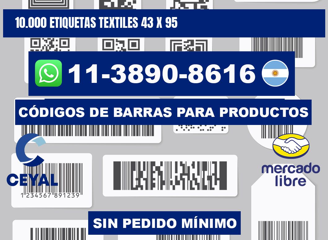 10.000 ETIQUETAS TEXTILES 43 x 95