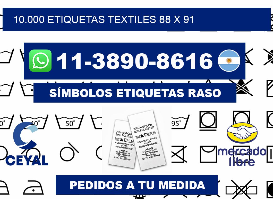 10.000 ETIQUETAS TEXTILES 88 x 91