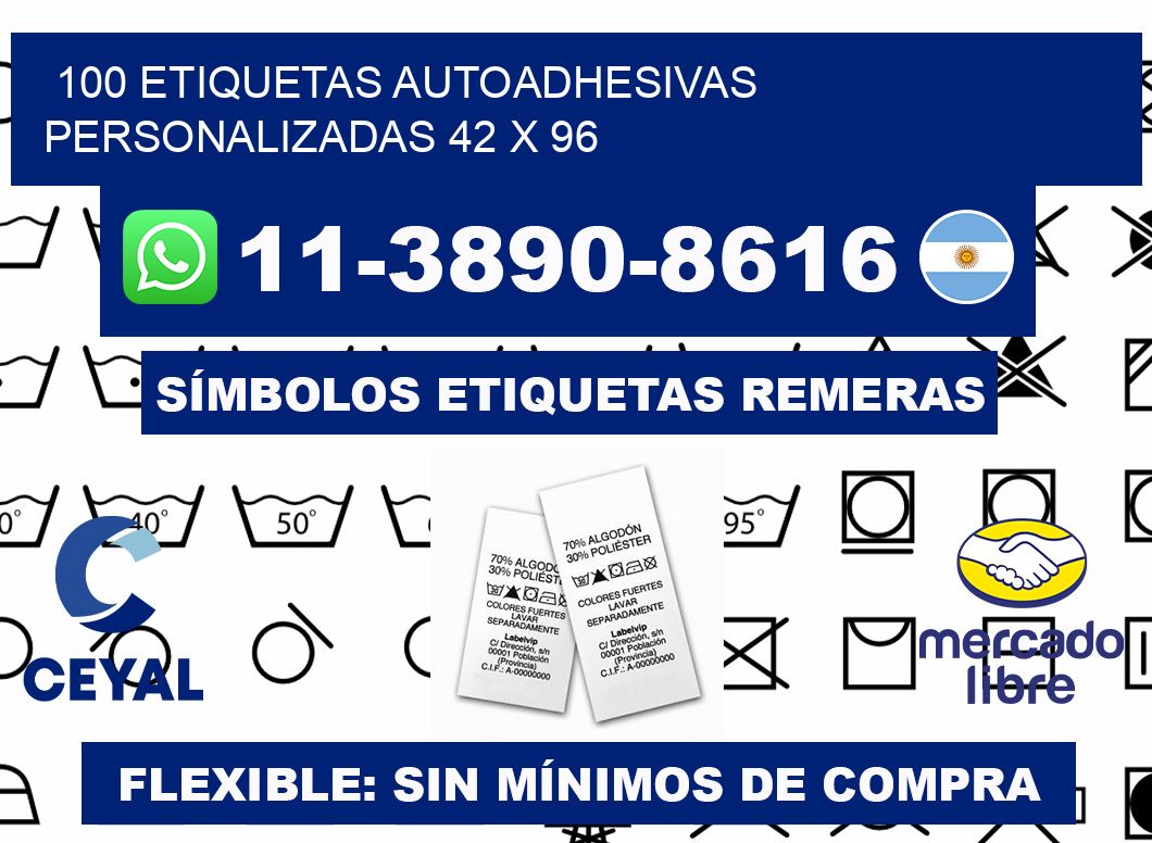 100 Etiquetas autoadhesivas personalizadas 42 x 96