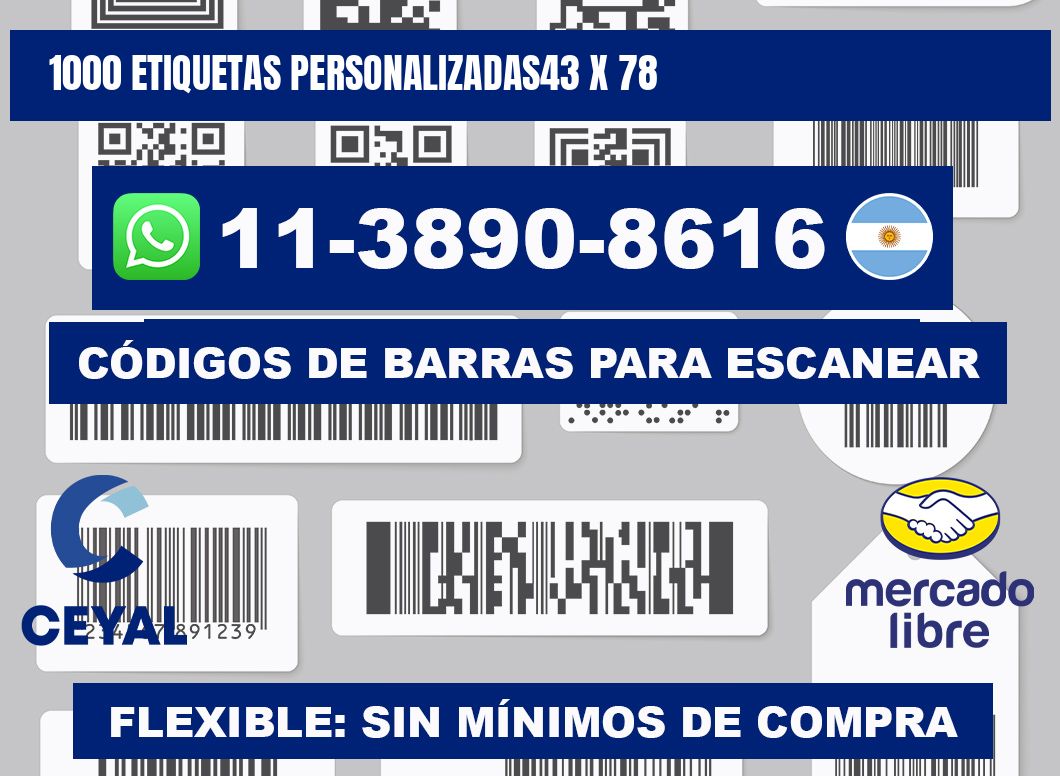 1000 ETIQUETAS PERSONALIZADAS43 x 78