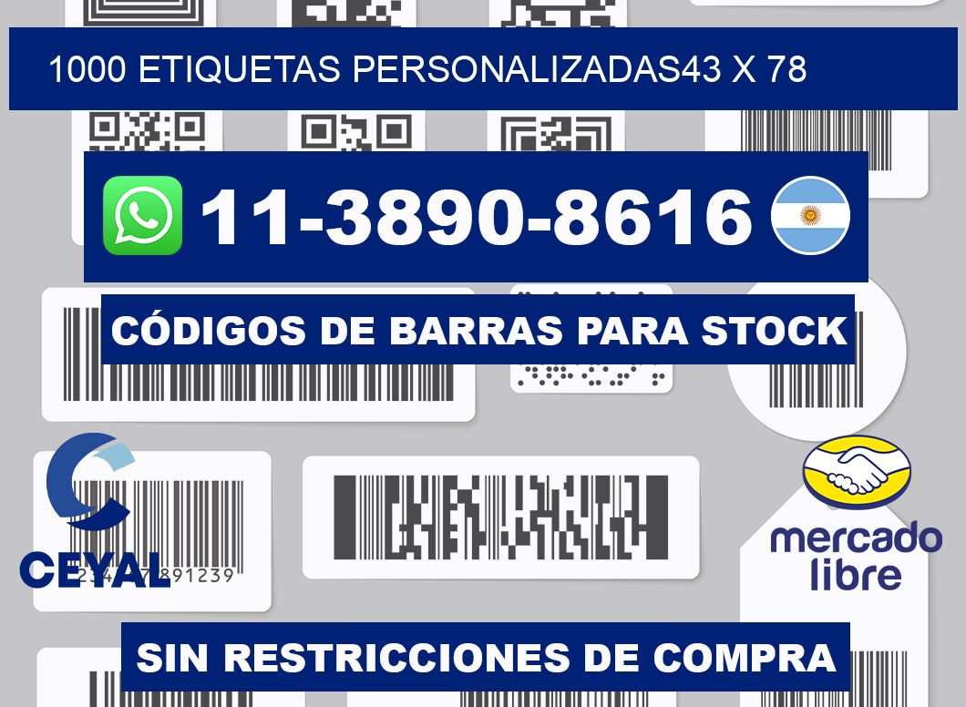 1000 ETIQUETAS PERSONALIZADAS43 x 78