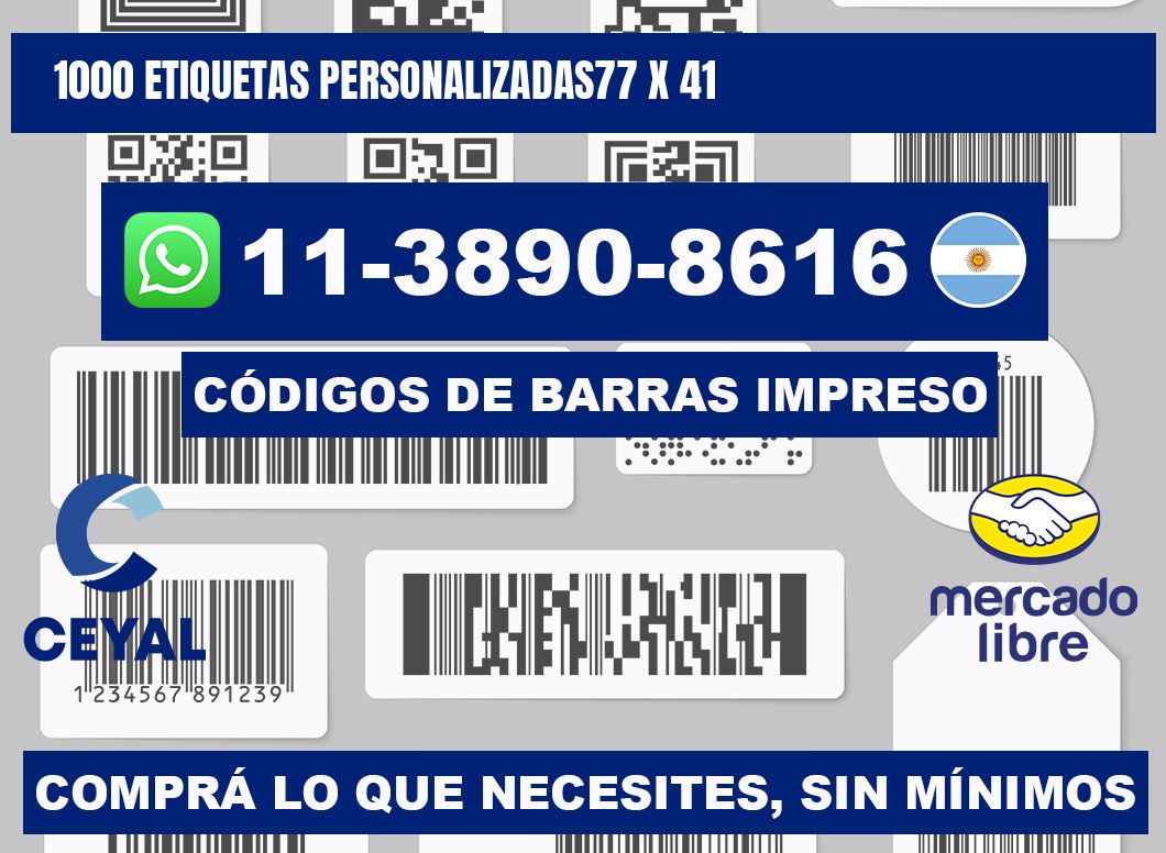 1000 ETIQUETAS PERSONALIZADAS77 x 41