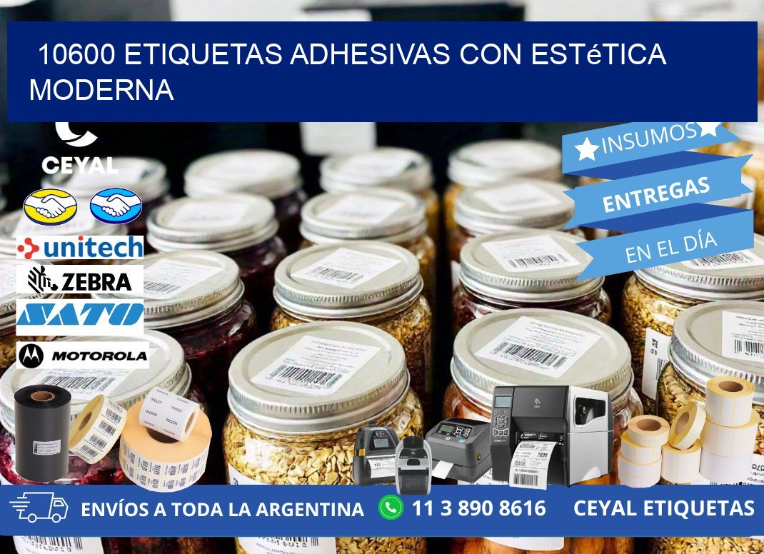 10600 Etiquetas adhesivas con estética moderna