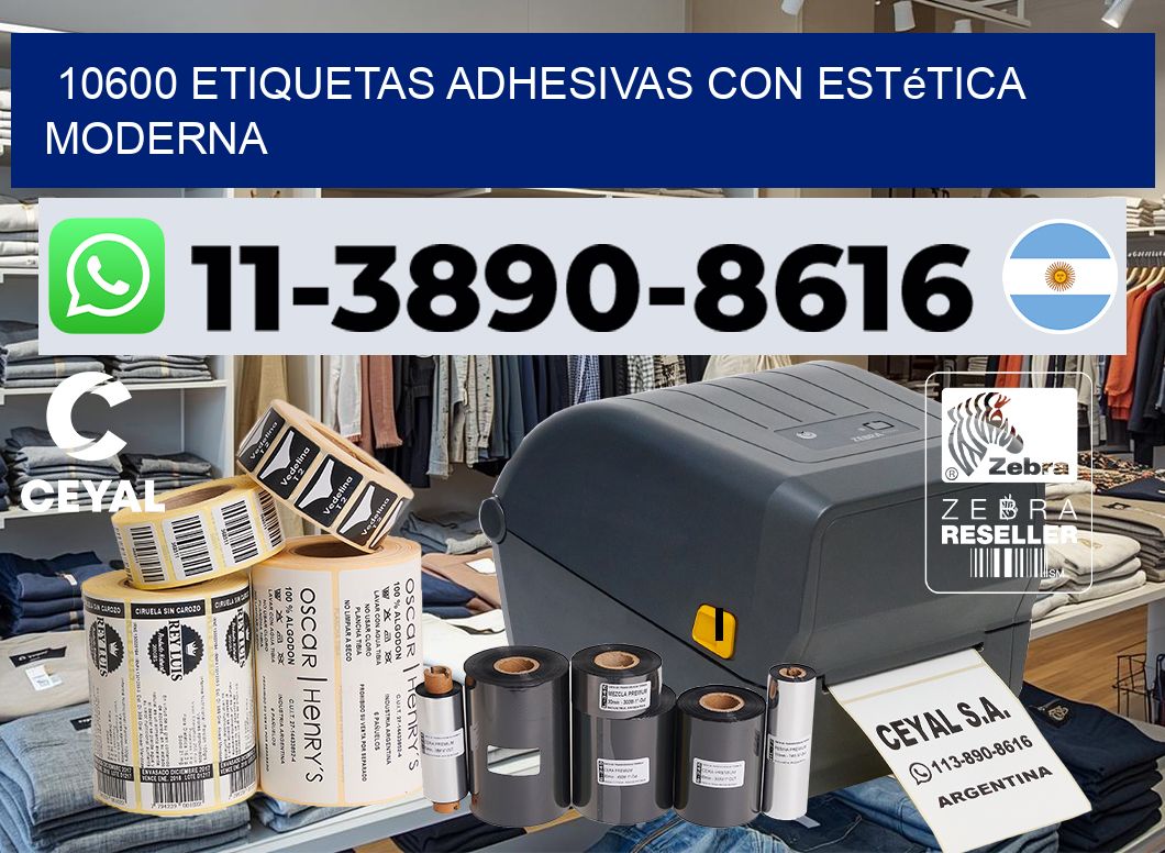 10600 Etiquetas adhesivas con estética moderna