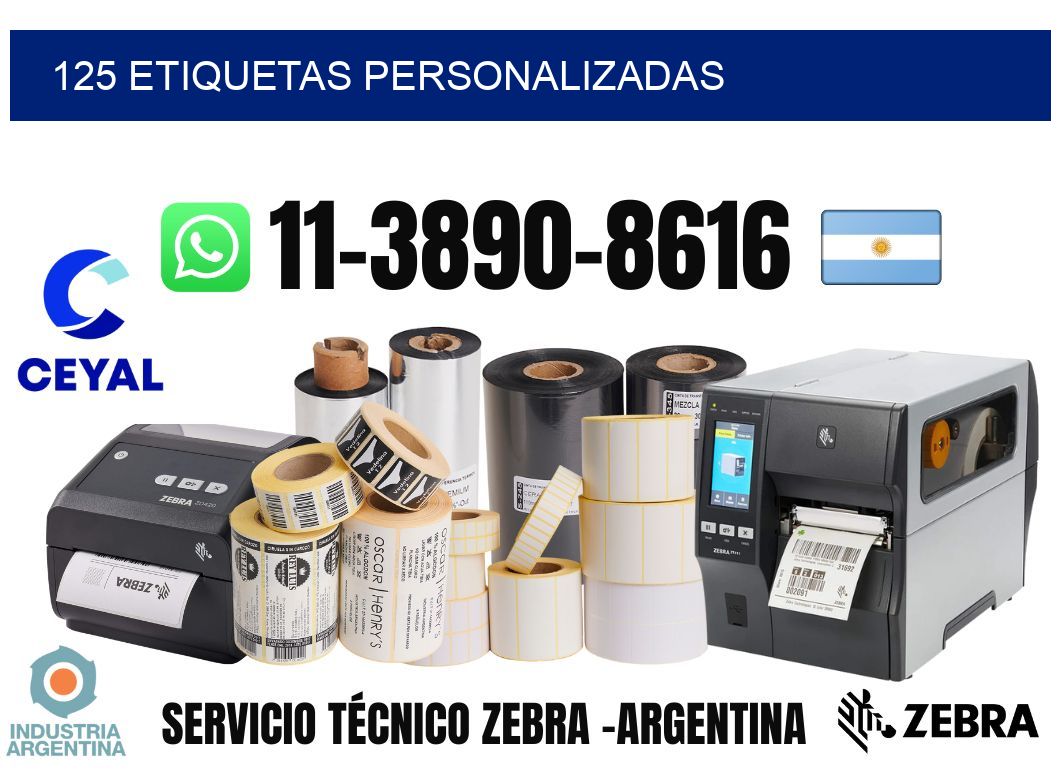 125 etiquetas personalizadas
