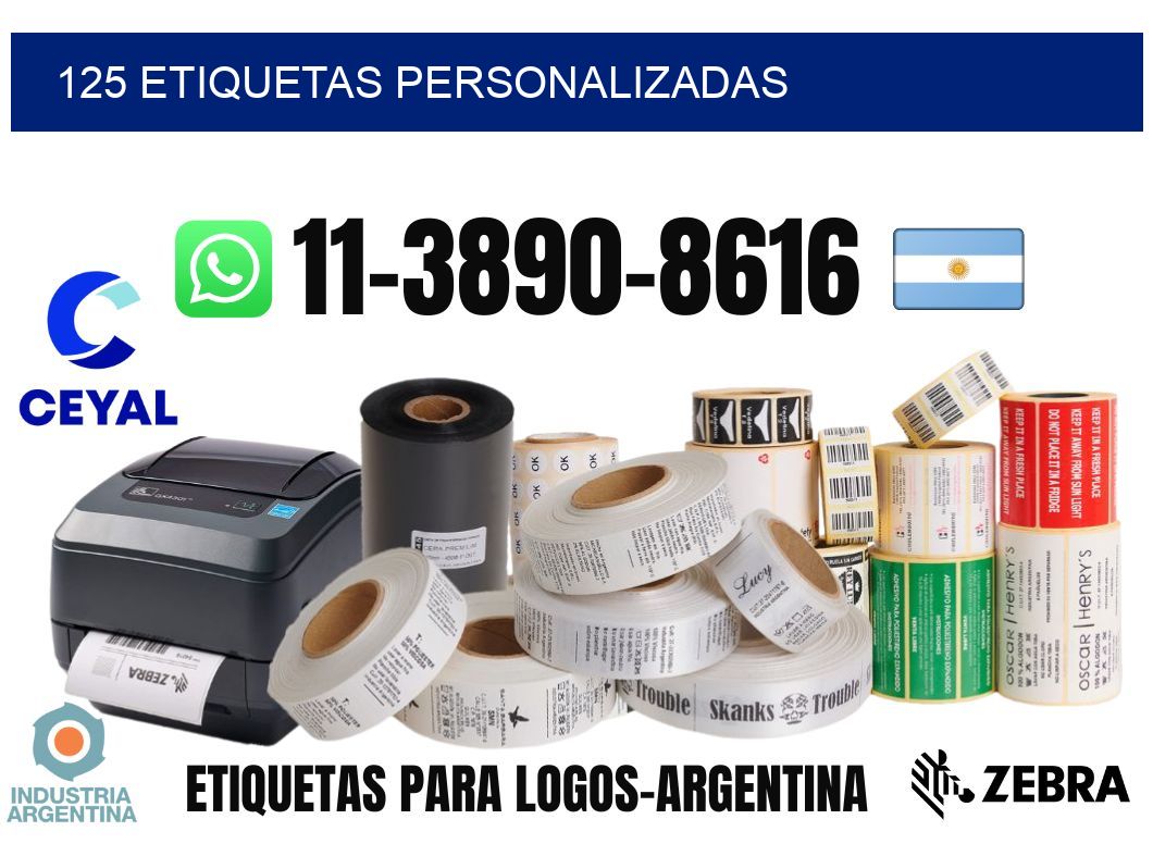 125 etiquetas personalizadas
