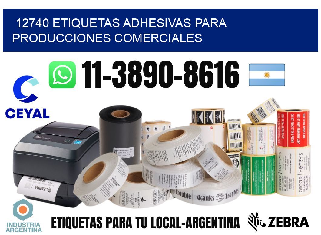 12740 Etiquetas adhesivas para producciones comerciales