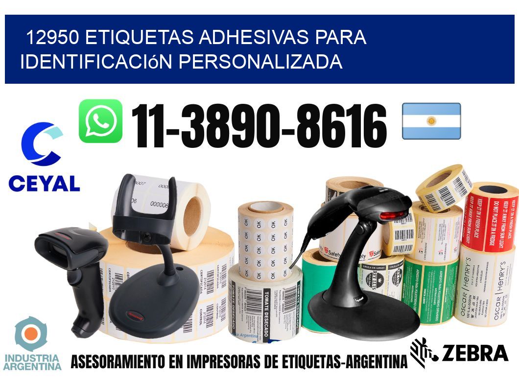 12950 Etiquetas adhesivas para identificación personalizada