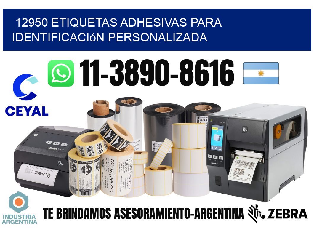 12950 Etiquetas adhesivas para identificación personalizada